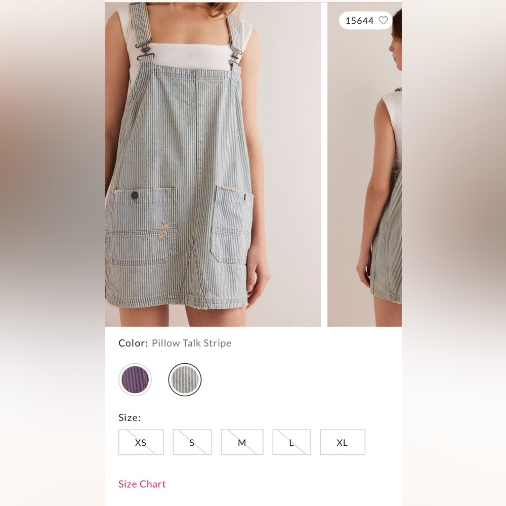 Free People Smock Overall Railroad Mini Dress